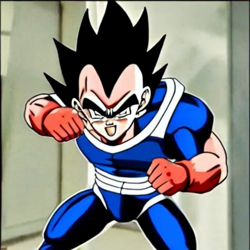 Prompt: vegeta is angry because he has to do the dishes, original