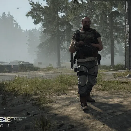 Prompt: video game screenshot of brandon herrera in Escape from Tarkov