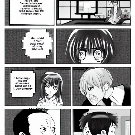 Prompt: a manga page of The Office in the style of Spy x Family