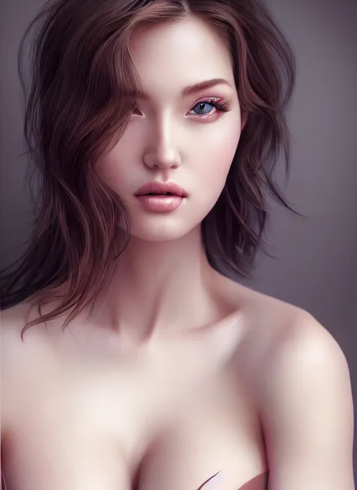 Image similar to a gorgeous female photo, professionally retouched, soft lighting, realistic, smooth face, full body shot, torso, dress, perfect eyes, wide angle, sharp focus on eyes, 8 k high definition, insanely detailed, intricate, elegant, art by artgerm and jason chan and mark litvokin