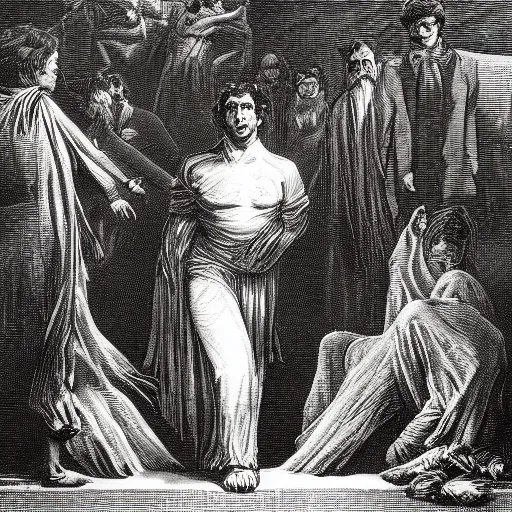 Image similar to 1 9 8 4 by george orwell, chiaroscuro, high detail, illustration by gustave dore