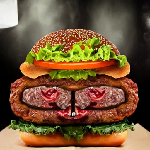 Image similar to kevin bacon face wrapped inside a cheeseburger