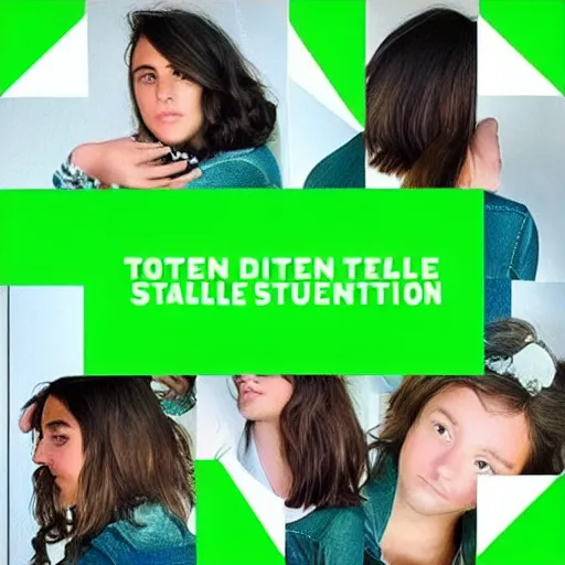 Image similar to a profile picture of a brunette teen boys instagram account about stable diffusion featuring a green color palette