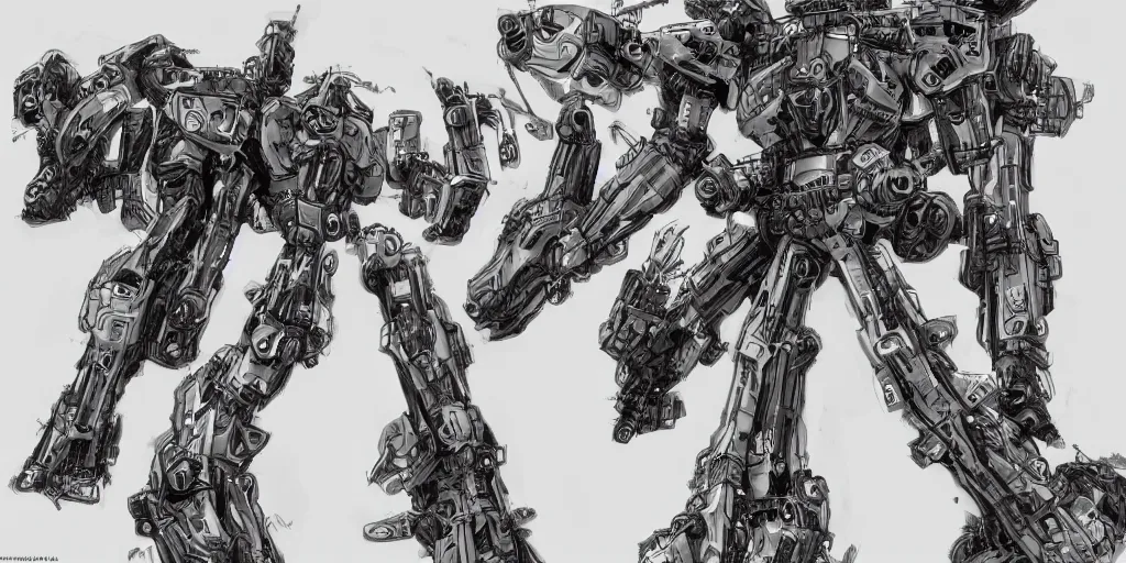 Prompt: mecha concept design by kim jung gi