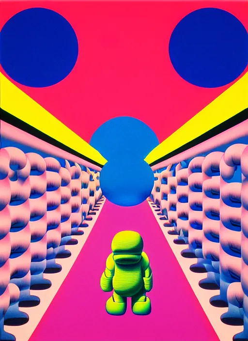 Prompt: levetaiting by shusei nagaoka, kaws, david rudnick, airbrush on canvas, pastell colours, cell shaded, 8 k