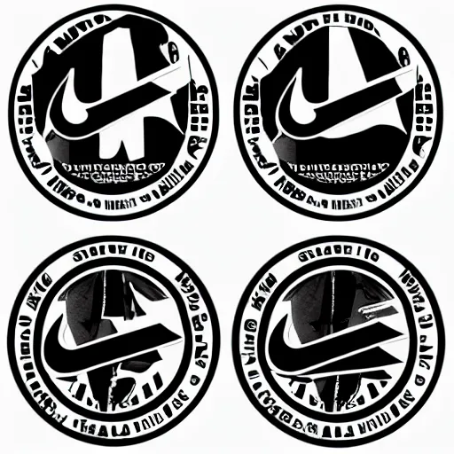 Image similar to black on white nike graphic design stickers in style of david rudnick, eric hu, y 2 k, brutalism