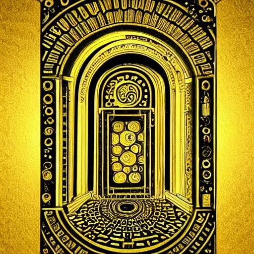 Prompt: golden ratio, circles, squares, perfection, intricate, sublime, heavenly, doorway, detailed, pencil art, spirals, colored, astronaut suite, human astronaut opening door that shows the universe illustrated by davinci