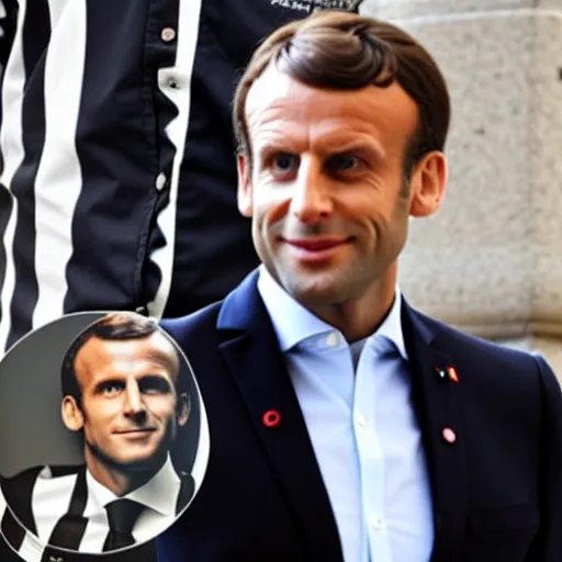 Image similar to Emmanuel Macron forgot to put some pants, no pants, no pants photo