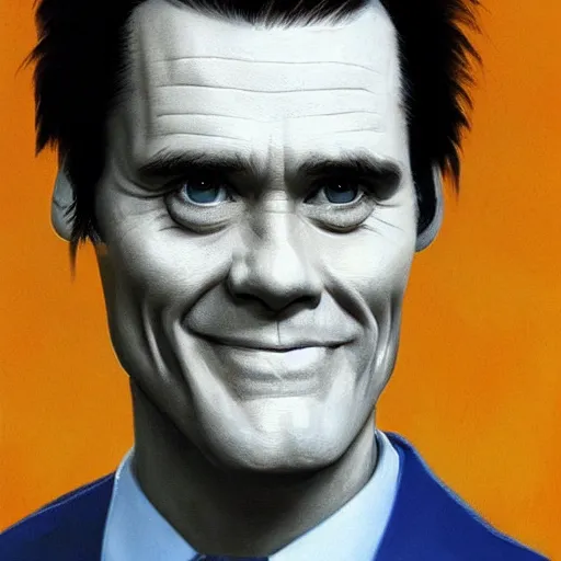 Image similar to jim carrey from an alternate universe, detailed face