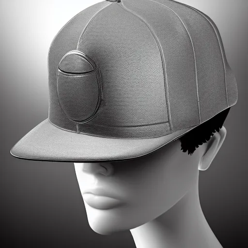Image similar to a flat brim hat from the future, cyberpunk, highly detailed, epic lighting, hyper photorealism, 8 k