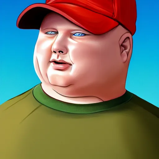 Image similar to Bobby Hill, silly, absurd caricature, highly detailed, digital painting, artstation, concept art, sharp focus, illustration