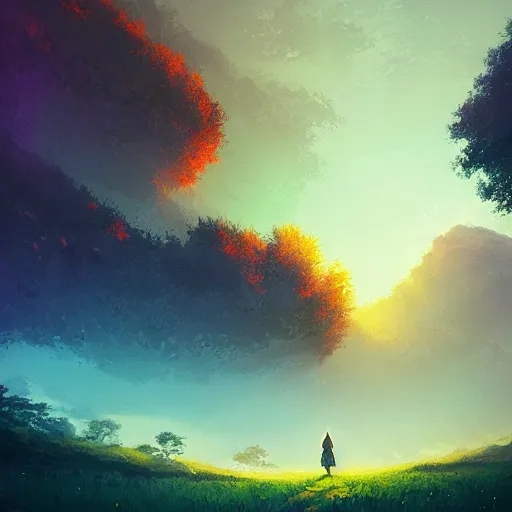 Image similar to beautiful scenery of a ricefield, by anato finnstark, by alena aenami, by john harris, by ross tran, by wlop, by andreas rocha