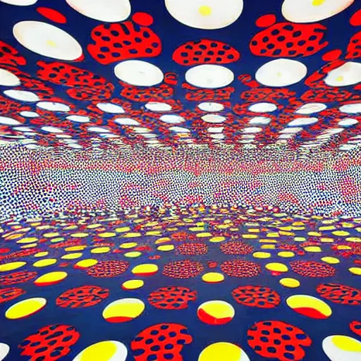 Image similar to installation by yayoi kusama