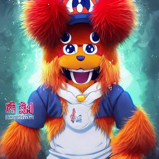 Image similar to suprised anime Portrait of Youppi the Chinese Mascot as a very happy and cute pokemon, highly detailed anime, high evolution, 1993, legendary, smooth, sharp focus, dynamic lighting, intricate, trending on ArtStation, shiny Youppi as suprised pikachu, illustration pokemon, art by WLOP