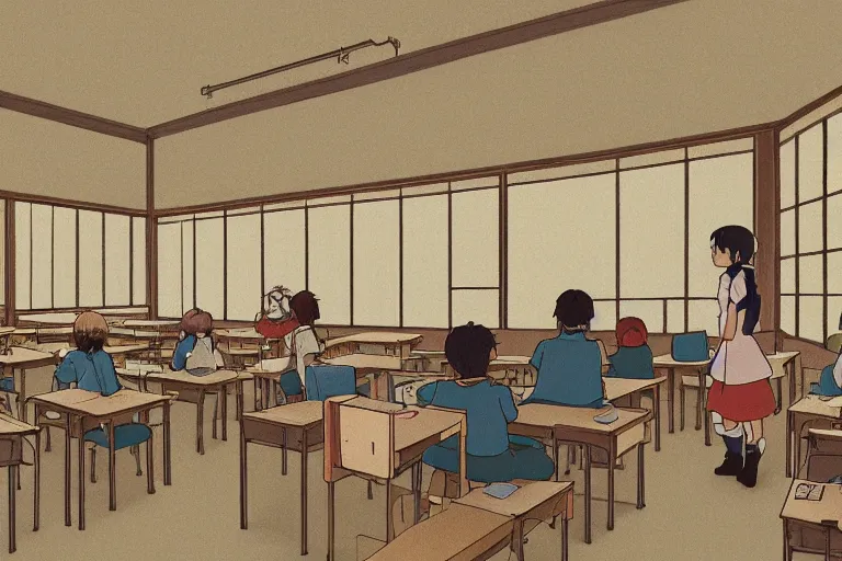 anime japan school class room AI Generated 23035487 Stock Photo at Vecteezy