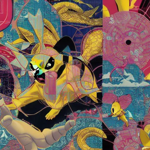 Image similar to Tristan Eaton, victo ngai, artgerm, Lofi pikachu