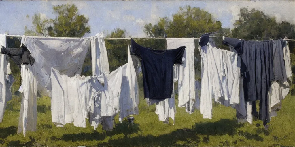 Image similar to laundry line in the sun, jeremy lipking, anders zorn, krøyer