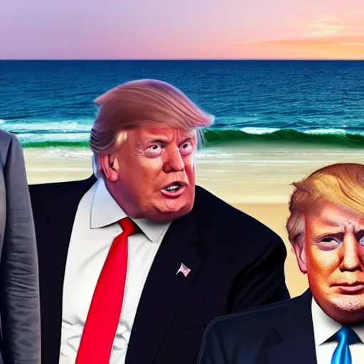 Image similar to boris johnson and trump on san andreas beach GTA V loading screen