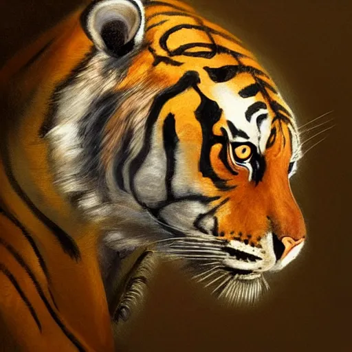 Image similar to a aesthetic award winning commission portrait of a fit anthro tiger wearing military uniform,digital art,art by greg rutkowski,art germ,charles bowater,trevor henderson,detailed beautfiul face,photorealistoc,hyperdetailed,dramatic,artstation,deviantart,professional lighting,western comic art,clean lineart