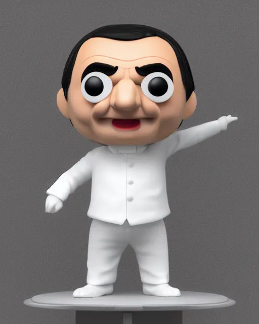 Prompt: mr bean as a funko pop!, studio lighting, white background, single body, no shadow, blender, trending on artstation, 8 k, highly detailed