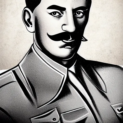 Image similar to art of stalin, in tom of finland style