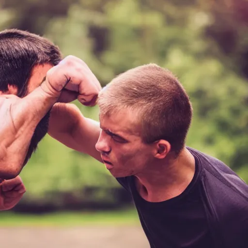 Image similar to man punching a man in the face