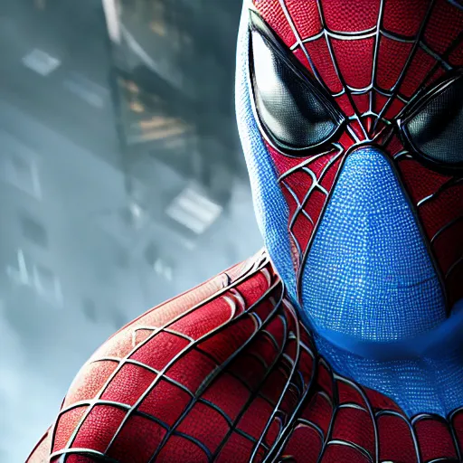 Image similar to characters portrait of Spiderman merged with MoonKnight, merged, 4k, highly detailed, cinematic lighting