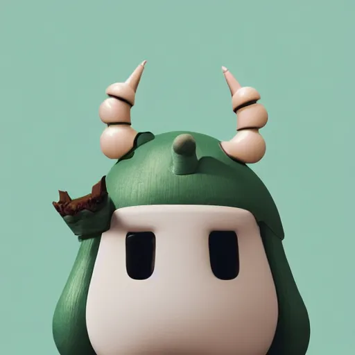 Prompt: a big head Moomin, two tiny horns, 3D art, Finnish green, Baymax style, sweetness, technology, futurism, kawaii, Marina Dieul, Monchhich, Kristina Shablina, 8K