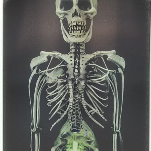 Prompt: polaroid of fantasy undead lich anatomical by Tarkovsky