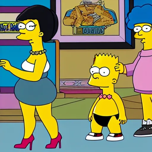 Image similar to kim kardashian in the simpsons super high quality 4k HD