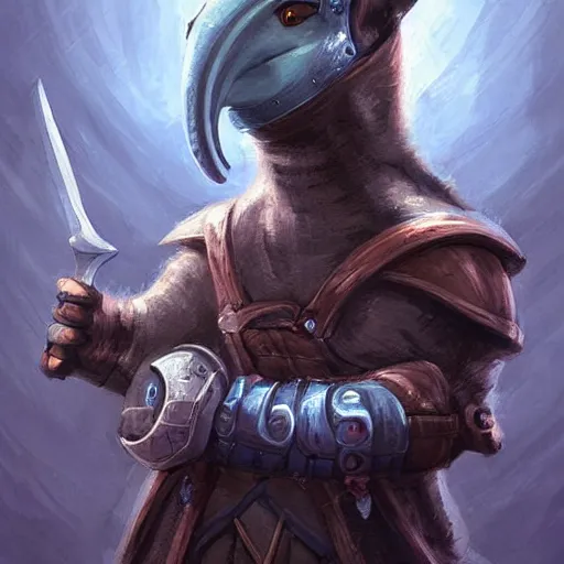 Prompt: cute little anthropomorphic anteater sentinel wearing magical blade knuckles, tiny, small, miniature animal, baby animal, short, pale blue armor, cute and adorable, pretty, beautiful, DnD character art portrait, matte fantasy painting, DeviantArt Artstation, by Jason Felix by Steve Argyle by Tyler Jacobson by Peter Mohrbacher, cinematic lighting