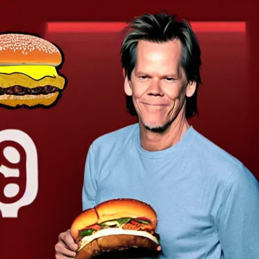 Image similar to kevin bacon inside a giant cheeseburger