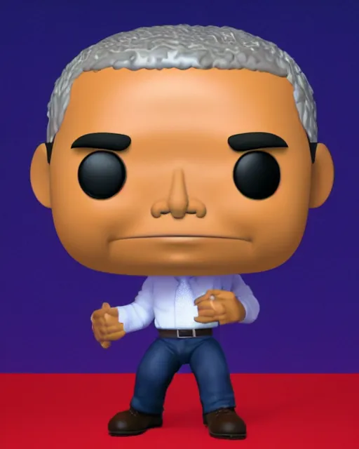 Image similar to full body 3d render of Barack Obama as a funko pop, studio lighting, white background, blender, trending on artstation, 8k, highly detailed