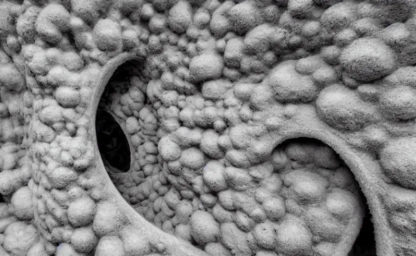 Prompt: hyper liminal photo, sponge with many tunnels inside each hole, tunnels lead to different worlds, surreal, ominous creature hiding detailed, high definition, mysterious, low quality photo, surrealist depiction of a normal sponge, trending