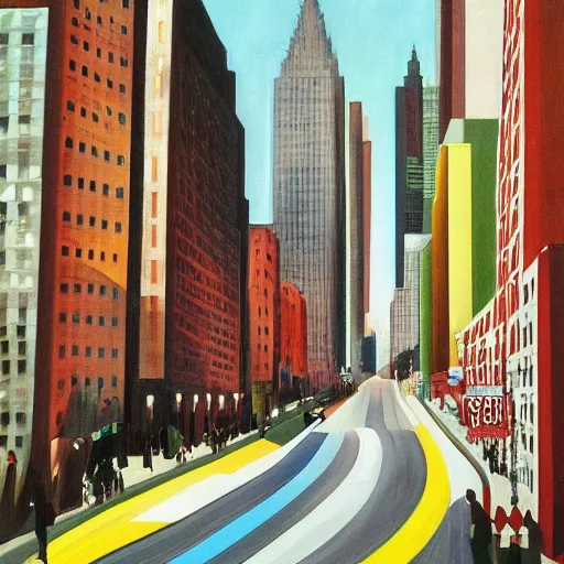 Prompt: new york city street scene by georgia o’keeffe