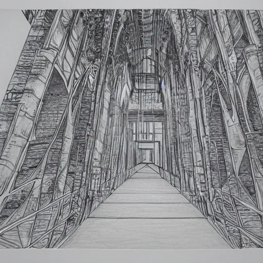 Image similar to lucid architect, 8 k, pen drawing,