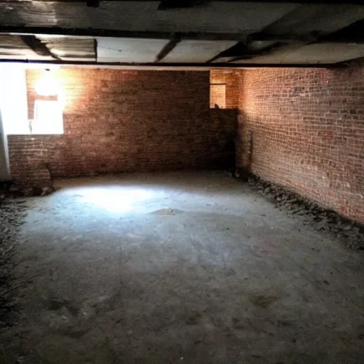 Image similar to empty dark basement, unfinished, craigslist photo