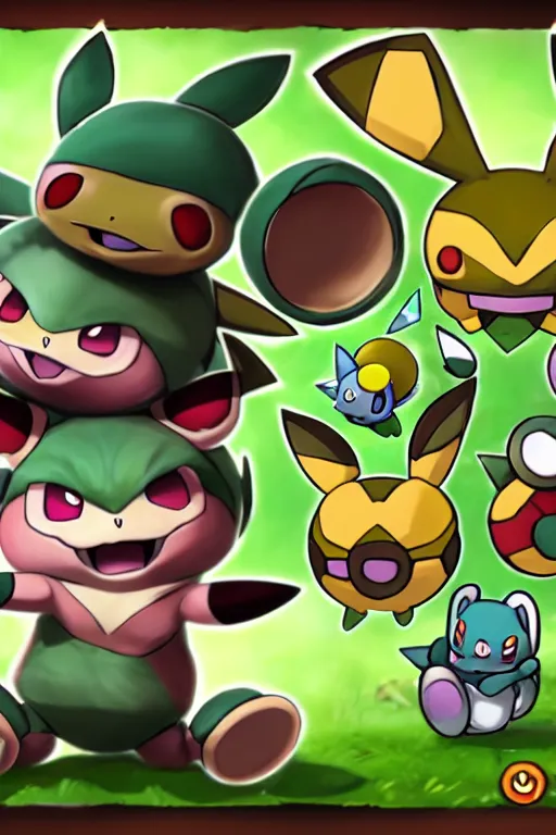 Image similar to teemo, a pokemon trading card of teemo, highly detailed pokemon trading card screenshot