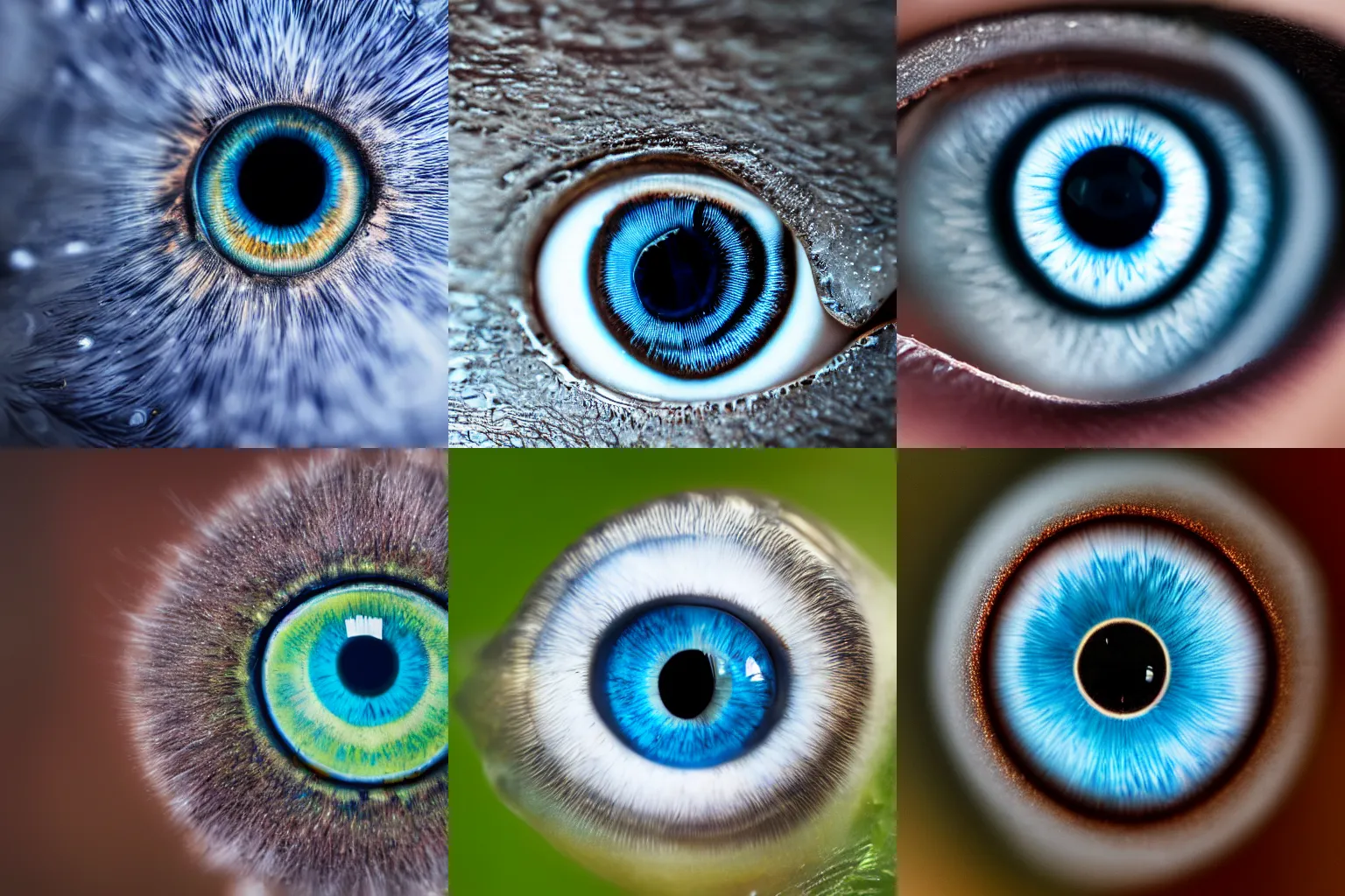 Prompt: A macro photo of blue eye, high detailed