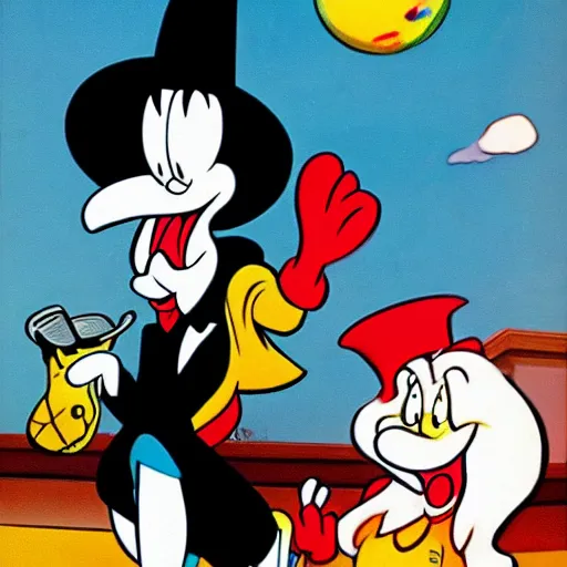 Image similar to art by tex avery and carl barks detailed