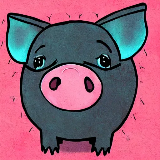 Prompt: cute adorable pig by @ art _ of _ silverfox