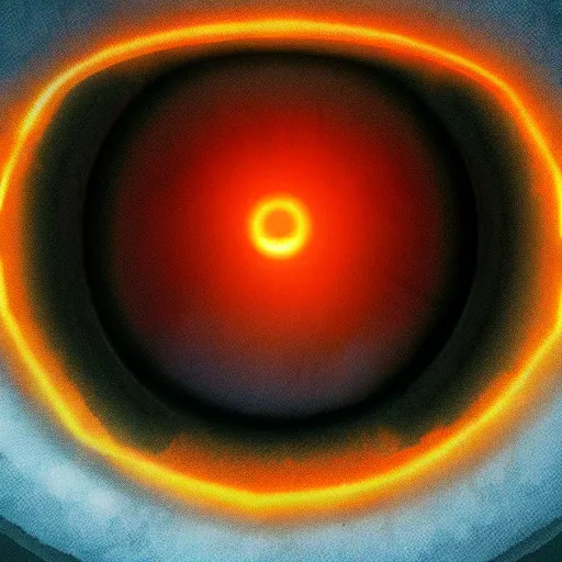 Prompt: the eye of sauron, trending on artstation, trending on deviantart, backlight, orange light, blue shadows, pink reflections