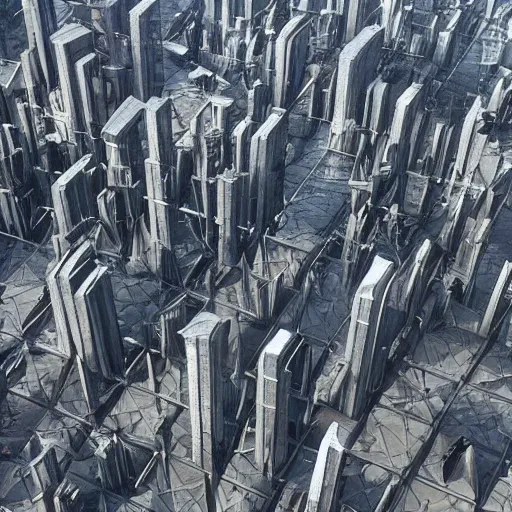 Image similar to dystopian megastructures in city