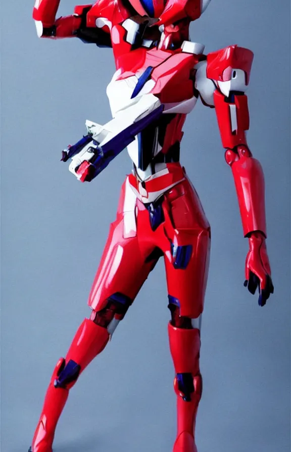 Prompt: young sexy scarlett johansson as evangelion neon genesis mech, gundam, high - end fashion photoshoot