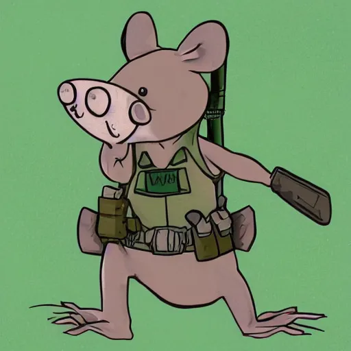 Image similar to woodland mouse, resistance, antropomorphic, guerilla soldier, green flag, camp fire, illustration, highly detailed, art by kyle ferrin