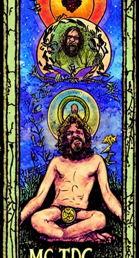 Image similar to Terence McKenna tarot card