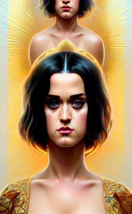 Prompt: symmetry!!!! intensely intricate fanart of full frontal pose of young sensual katy perry, protagonist, intricate, elegant, highly detailed, my rendition, digital painting, artstation, concept art, smooth, sharp focus, illustration, art by artgerm and greg rutkowski and alphonse mucha