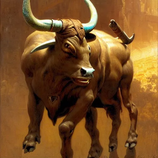 Image similar to minotaur, highly detailed painting by gaston bussiere, craig mullins, j. c. leyendecker, 8 k