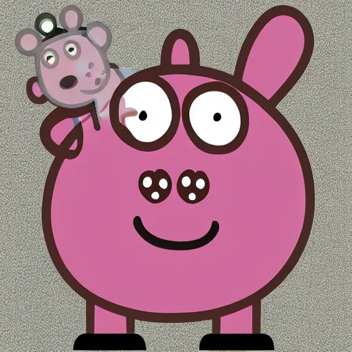 Image similar to peppa pig head shaped turbo, turbo head, exhaust, mechanical, engine