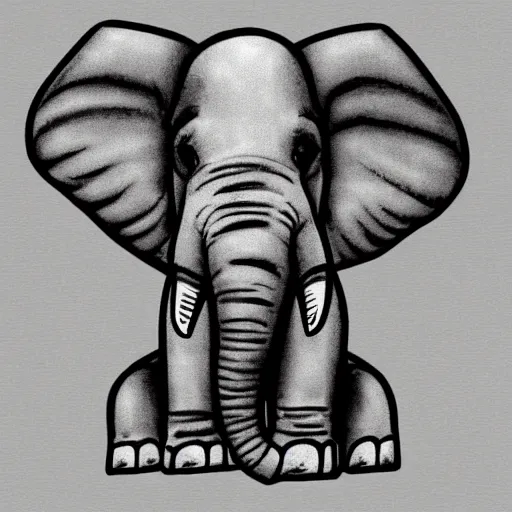 Elephant sketch Art Print by kwanzah | Society6